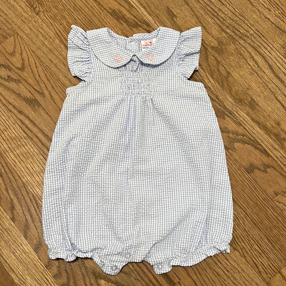 Carters gingham onesie 24mos